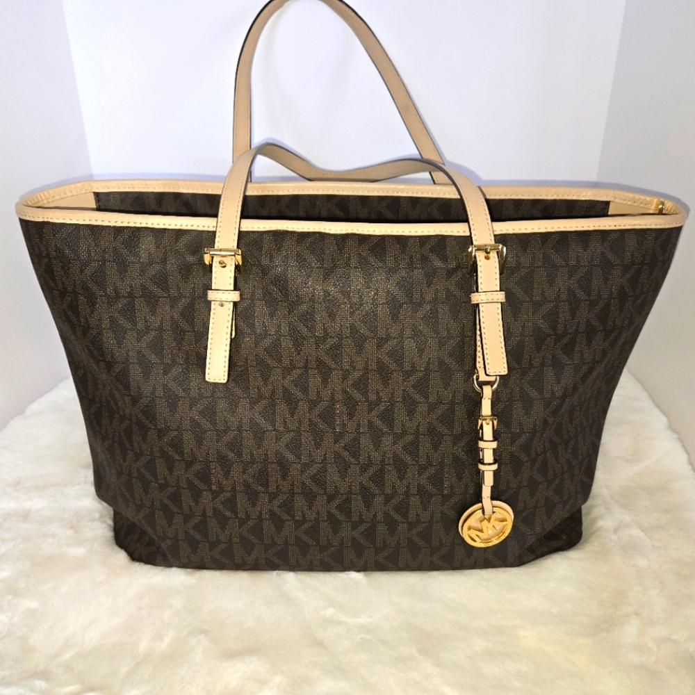 Michael Kors Jet Set Mutifunctial Brown Travel Tote Bag